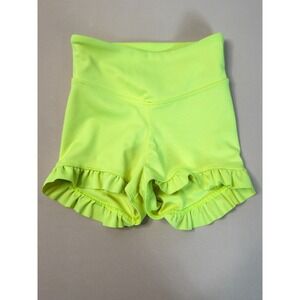 TigerFriday Filly Bootie Shorts Citrus Neon Yellow Ruffle Child Medium CM